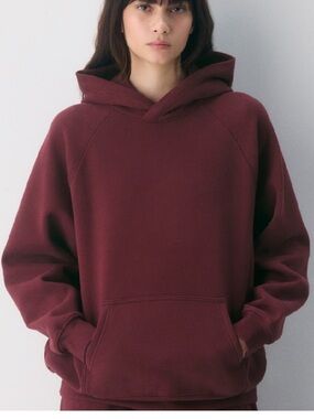 TNA Cozy Fleece Hoodie | Burgundy | Size Large | Perfect Fit